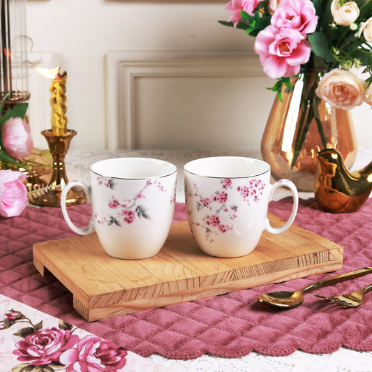 Orchid Bliss Mug Set (Capacity 200 ML, Set of 6)