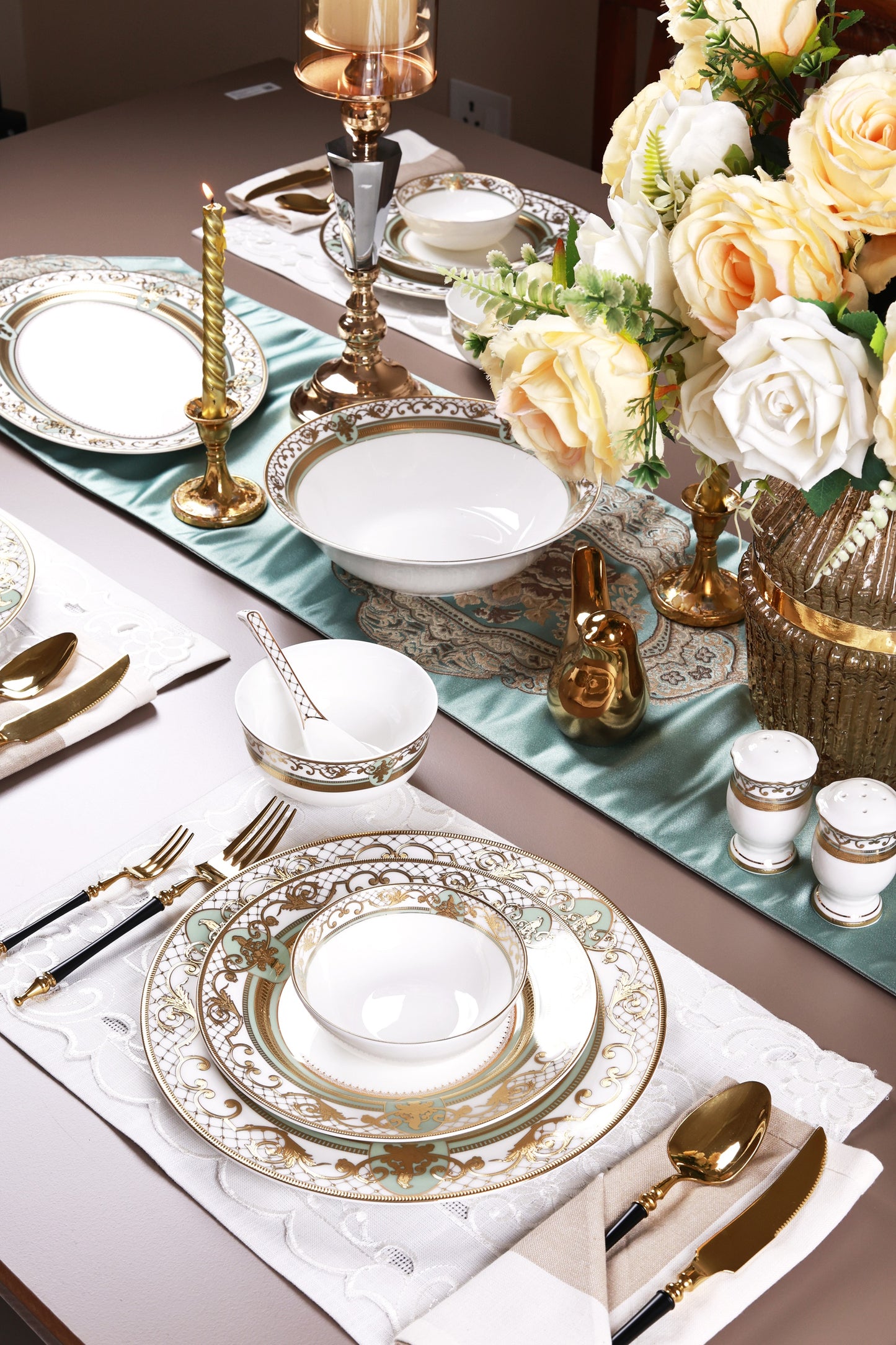 Palace Verde 36 Pcs Dinner Set (Palace Collection, 24K Embossed Gold)