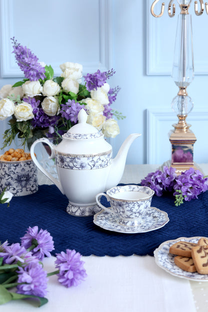 Royal Blue 15 Pcs Tea Set (Vintage Collection)