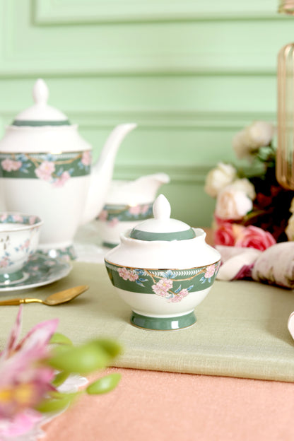 Victorian Green 15 Pcs Tea Set (Vintage Collection)