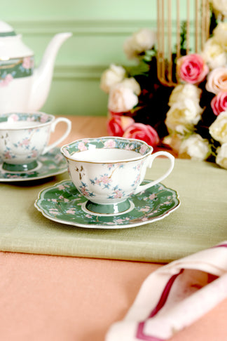 Victorian Green 15 Pcs Tea Set (Vintage Collection) – Vigneto