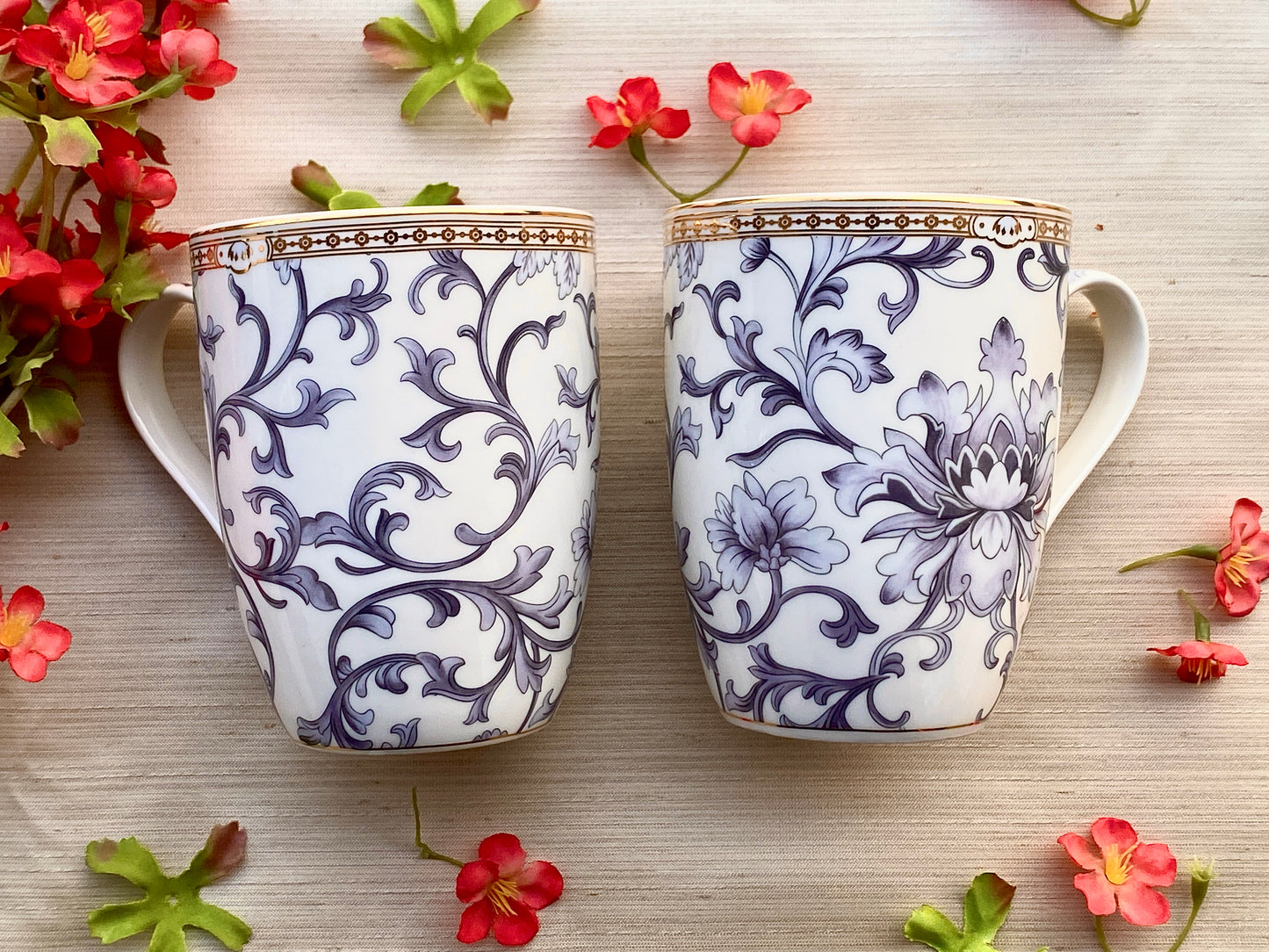 Royal Blue Coffee Mugs (Set of 2, 300 ML) - Vigneto