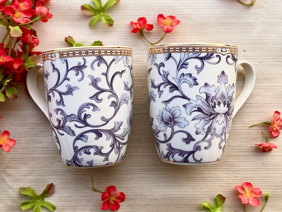 Royal Blue Coffee Mugs (Set of 2, 300 ML) – Vigneto