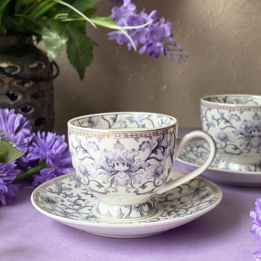 6Pcs Tea Pot Set, Orchid Pattern Vintage Brass Tea Cup Kit for Adults Tea  Lovers Women Men