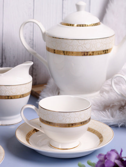 Opaline Gold 15 Pcs Tea Set - Vigneto