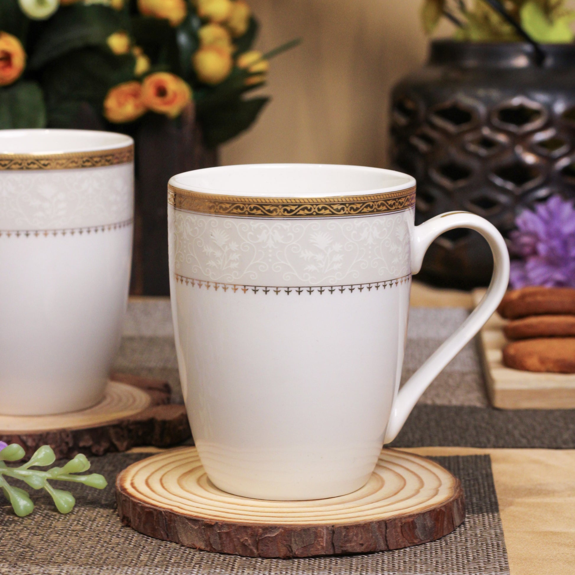 Rose Garden Coffee Mugs (Set of 2, 300 ML) – Vigneto