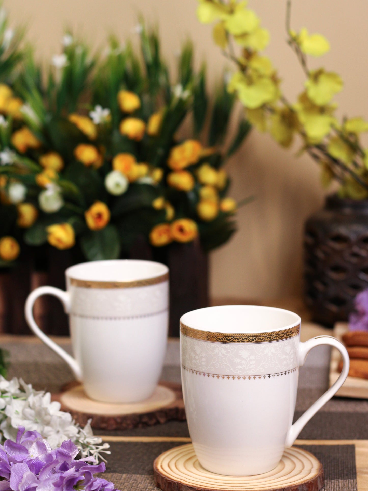 Crème Gold Coffee Mugs (Set of 2, 300 ML) - Vigneto